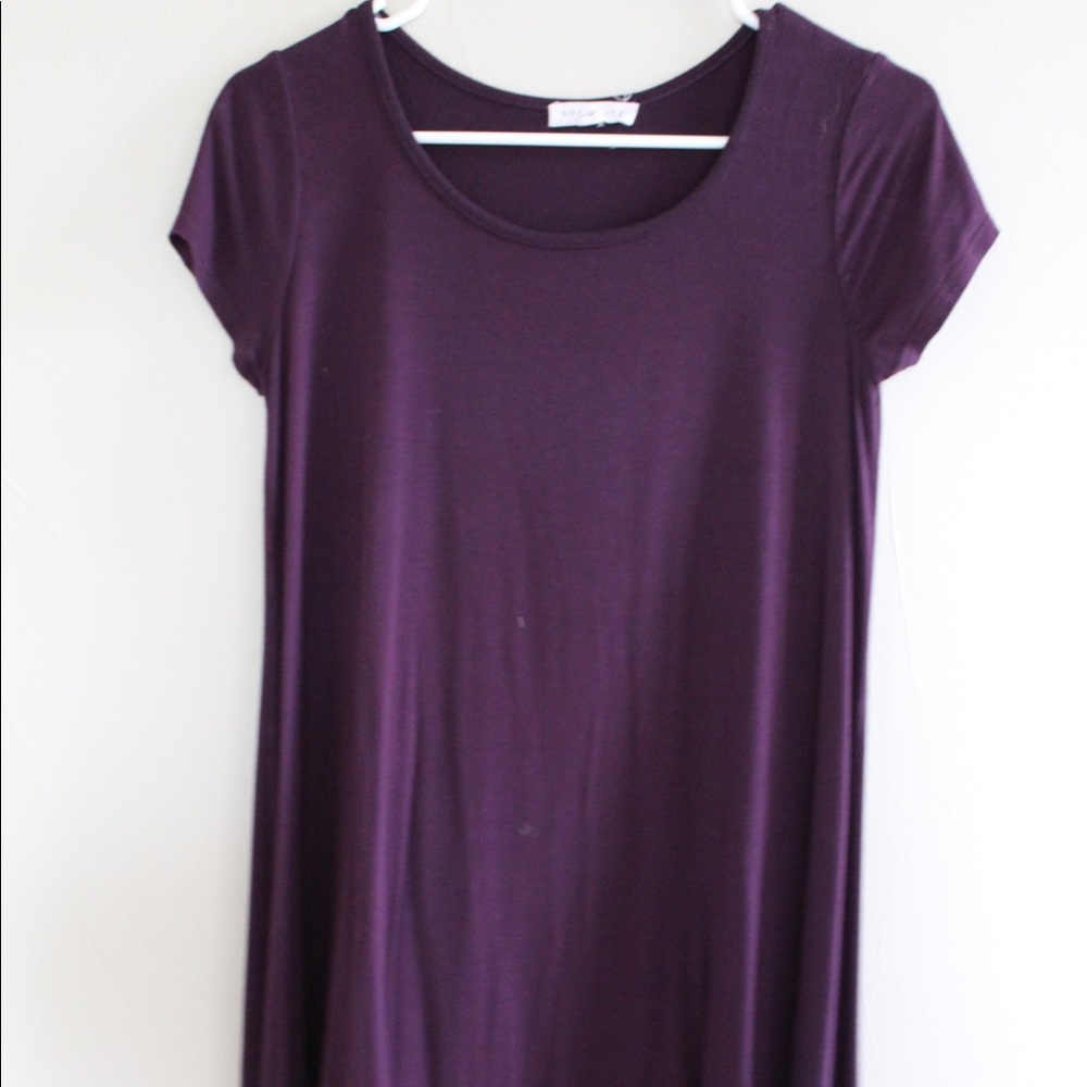 Purple T-shirt dress